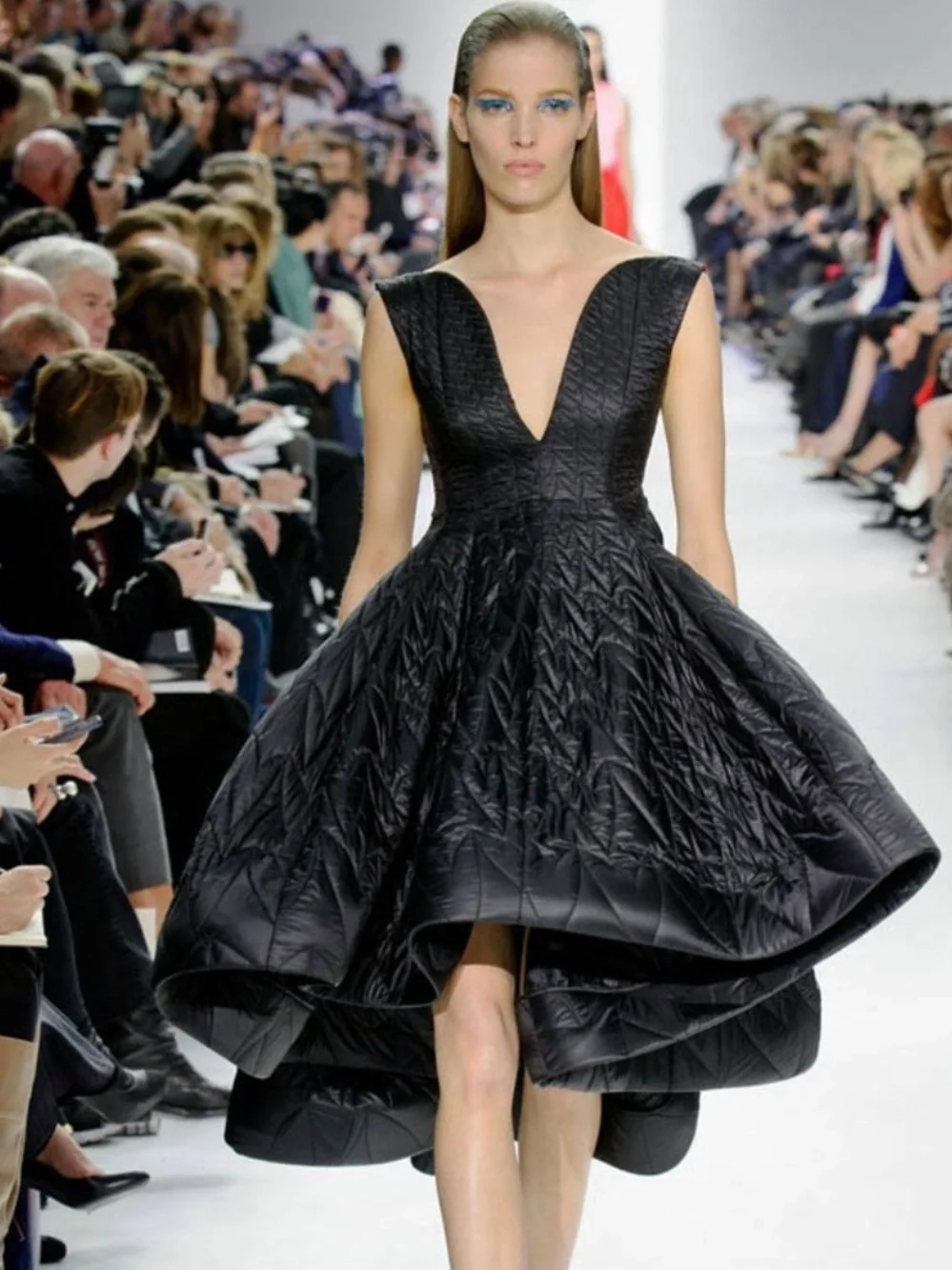Dior | Dresses | Dior Fall Winter 24 Collection Black Quilted Vneck Highlow  Cocktail Dress | Poshmark